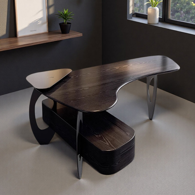 Exquisite And Durable Black Office Executive Desk, 28.74" H x 70.86" W x 39.37" D