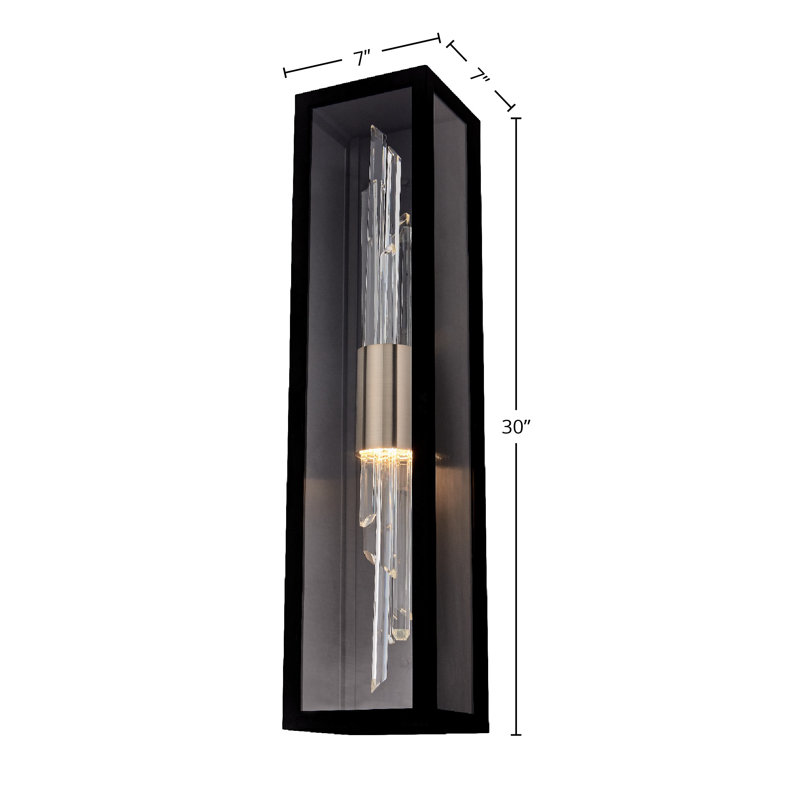 Applique murale d'extérieur Lucca Esterno 1 LT noir mat avec champagne brossé doré / transparent Allegri