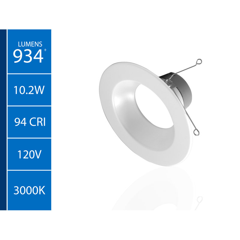 6-Inch White Dimmable LED Retrofit Recessed Lighting Kit, 12-Pack