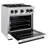 ZLINE Autograph Edition 30 in. 4.2 cu. ft. Classic Gas Range with 4 Burner Cooktop and Convection Gas Oven in Satin Stainless Steel with White Matte Door and Accents-105283449
