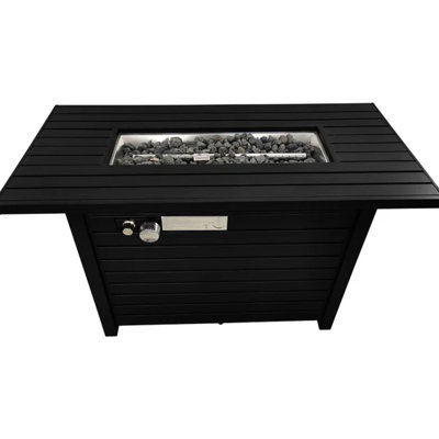 Sleek Steel Outdoor Fire Pit Table With 25" H X 42" W Lid - Adds A Modern Element To Your Decor Ideal For Relaxation And Enjoyment