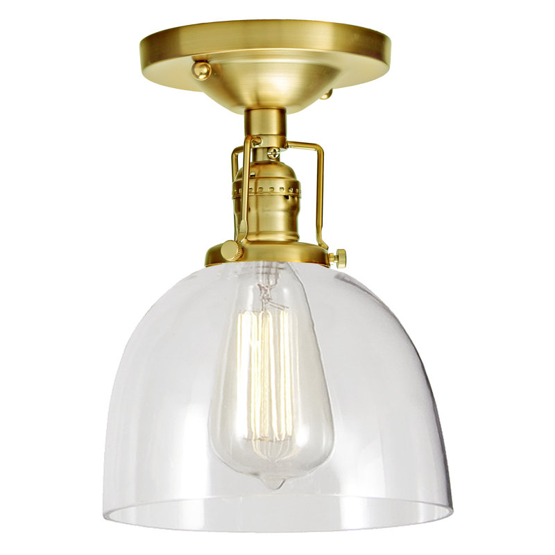 Shumway Glass Semi Flush Mount, Oil Rubbed Bronze