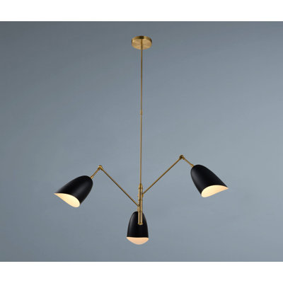 Lustre linéaire moderne Spoutnik 3 lumières Caswell