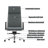 Blue Gray + Silver Hight adjustable Genuine Leather + Faux Leather + Aluminium Alloy Office Chair