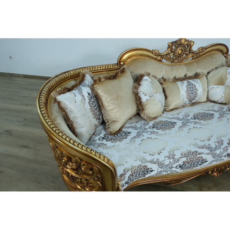 Sofa, Burgundy/Gold/Beige