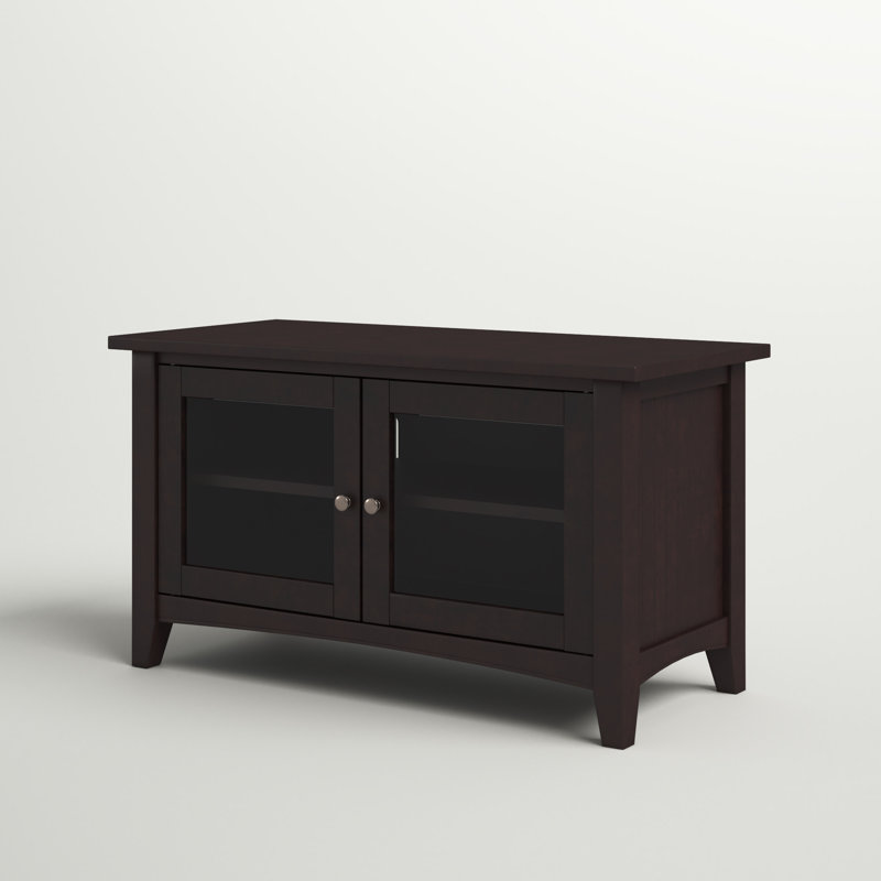 Shaker Cottage TV Stand, Espresso - 36" Media Console with Glass Cabinet, Espresso