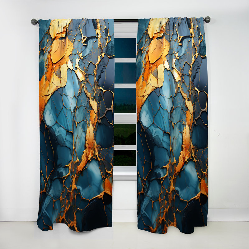 Braymer - Abstract Curtain - Room Darkening Curtain - 1 Panels, 52" W x 90" L