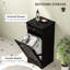 Armoire à linge avec panier amovible, armoire à linge inclinable avec tiroir et porte à baguettes, armoire de rangement pour salle de bain-1636926437