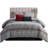 Hamilton Gray Microfiber 6 Piece Comforter Set-1540140724