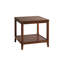 Table d'appoint carrée à 2 niveaux avec tablette de rangement