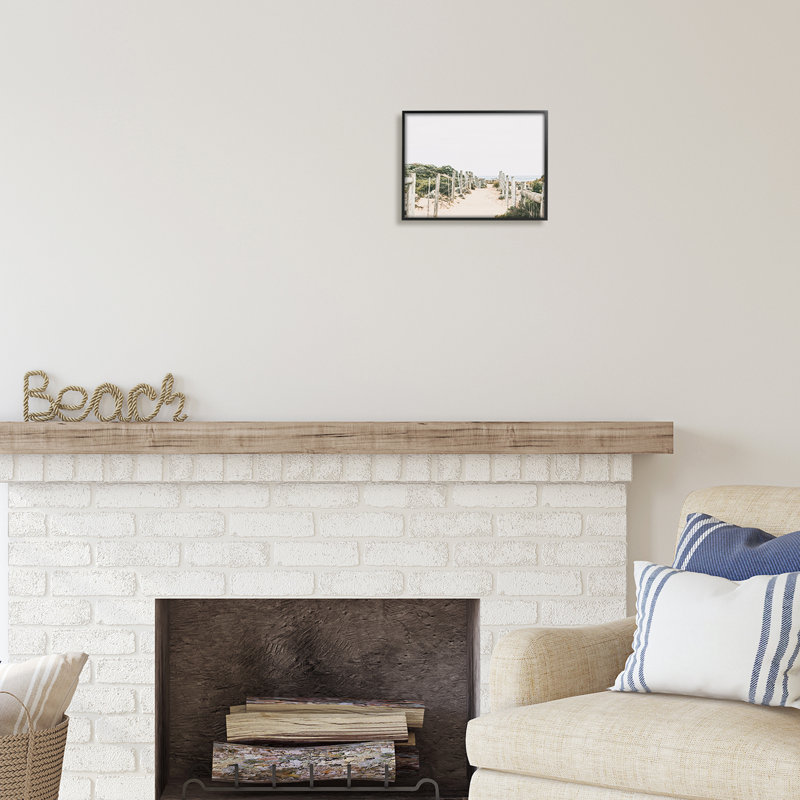 Photographie de paysage Au-446-Giclee Sandy Beach Boardwalk, Giclée encadrée noir minuit, H 11 po x l 14 po x P 1,5 po