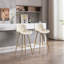 Tabouret de bar en velours avec repose-pieds chromé, ensemble de 2-654881962-654881952