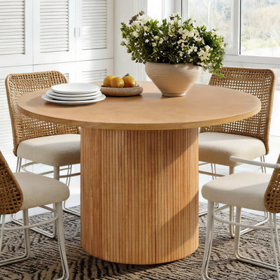 Tierra Round Wood Pedestal Dining Table