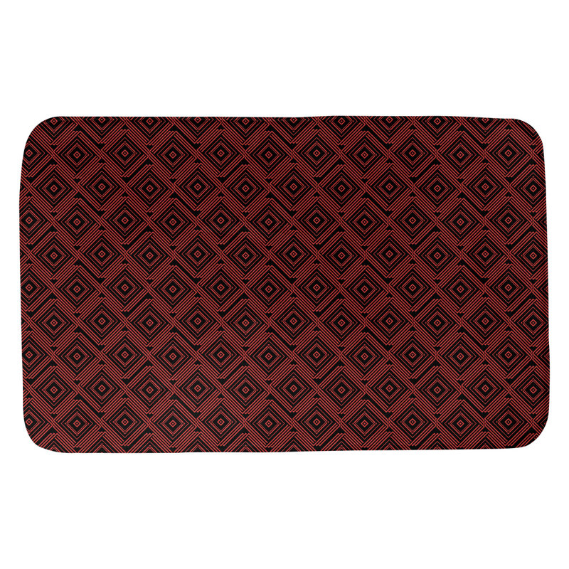 Tapis pour salle de bain labyrinthe Mcguigan, l 17 po x L 24 po, Noir / rouge