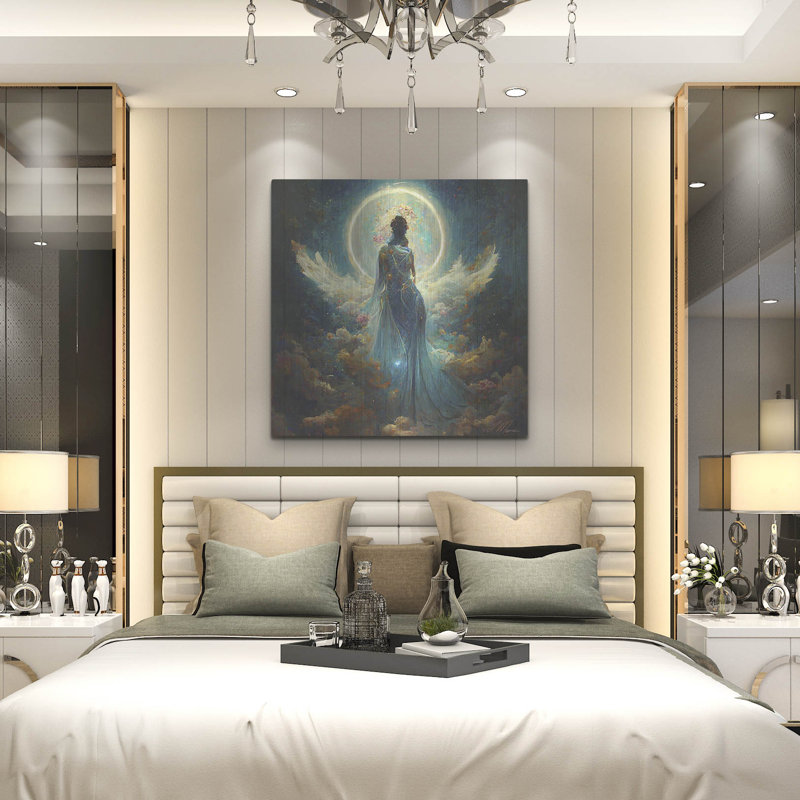 Winston Porter «Goddess with the Moon» par Tanya Mavric, art mural en métal, H 36 po x l 36 po