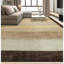 Tapis beige, bleu et brun noué à la main de haute qualité