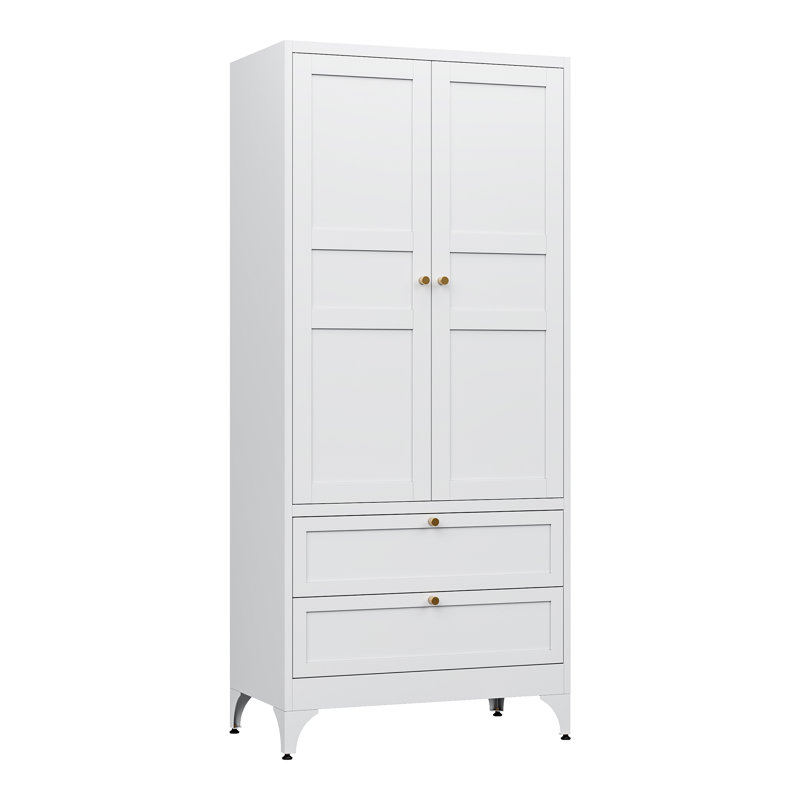 Trent Austin Design 72-Inch Tall Storage Cabinet Metal Wardrobe With ...