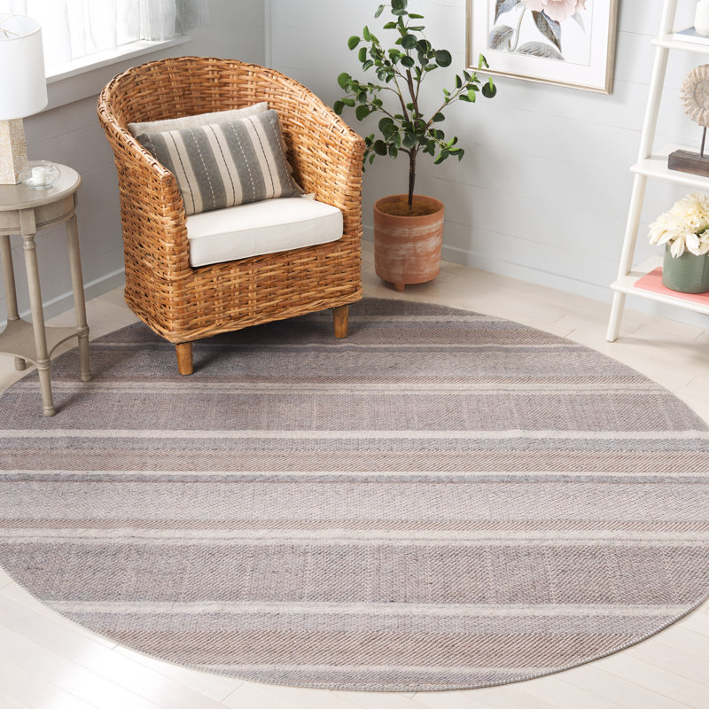 Abrahamsen Performance Striped Rug, Round 7'