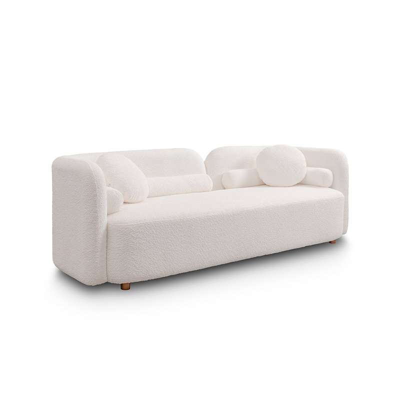 Fabric Upholstered Lounge Sofa,Modern Sofa,Comfortable Sofa,Velvet Sofa,Deep Sofa,Accent Sofa, White