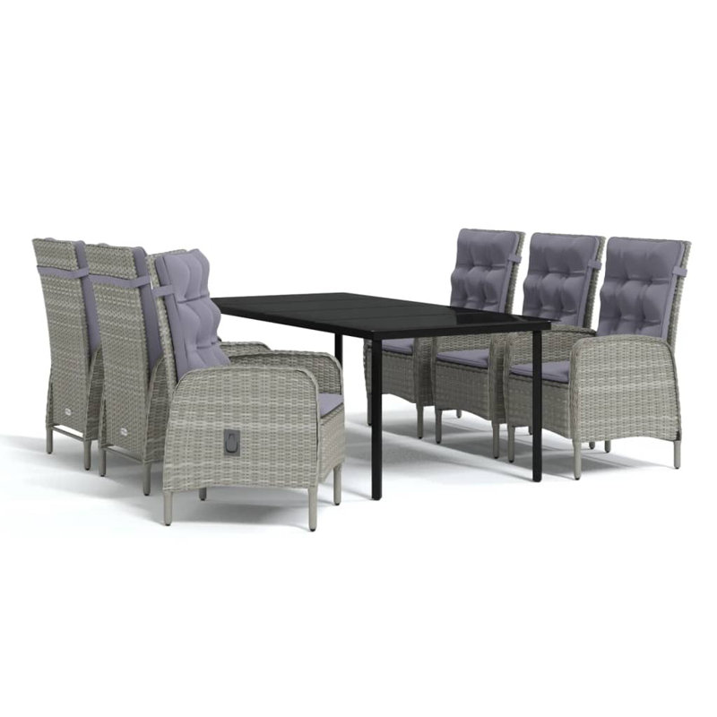 Ensemble repas pour 6 personnes Pattaya, Gris, H 29,1 po x L 78,7 po x l 39,4 po, 6