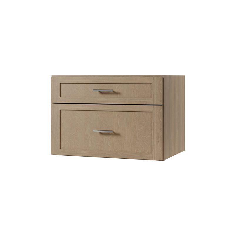 Meuble-lavabo mural simple flottant 30 po Disar, Chêne naturel