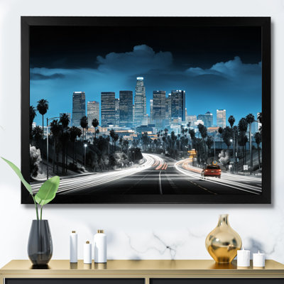 " Black Blue Los Angeles Beautiful Cityscape "