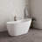 55" Streamline Soaking Glossy White Freestanding Tub With Internal Drain-108964768