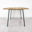 Barkeyville Oak Solid Wood Top Metal Base Dining Table-1596149009-1596149012