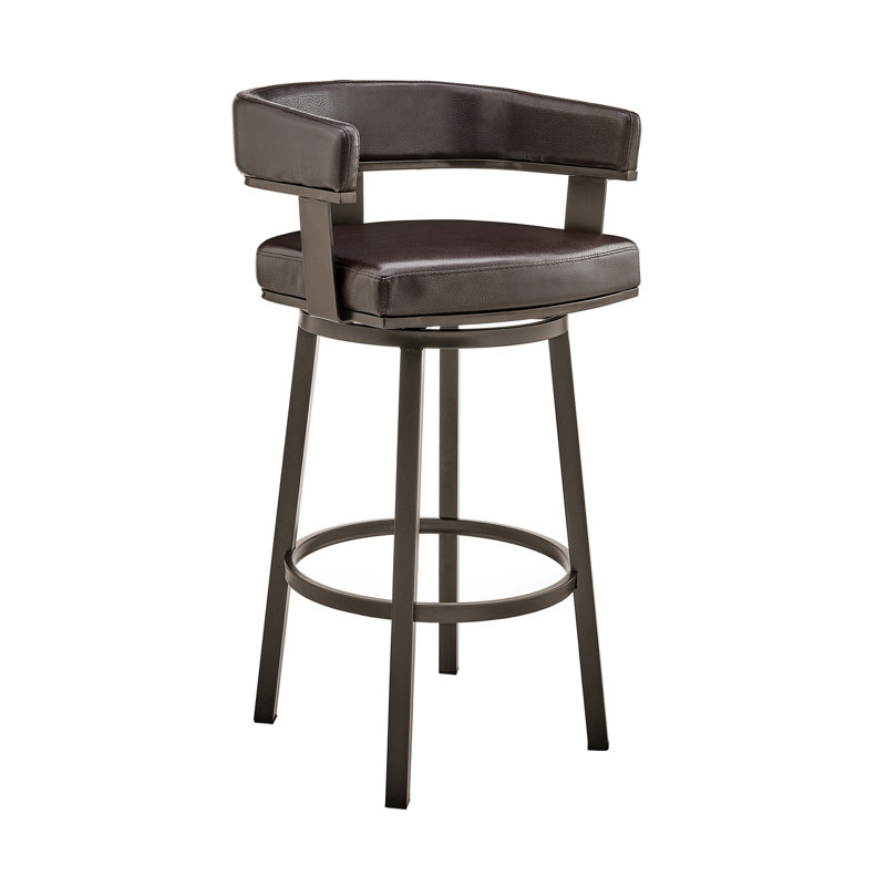 Chaise de bar 26 po en similicuir et fer