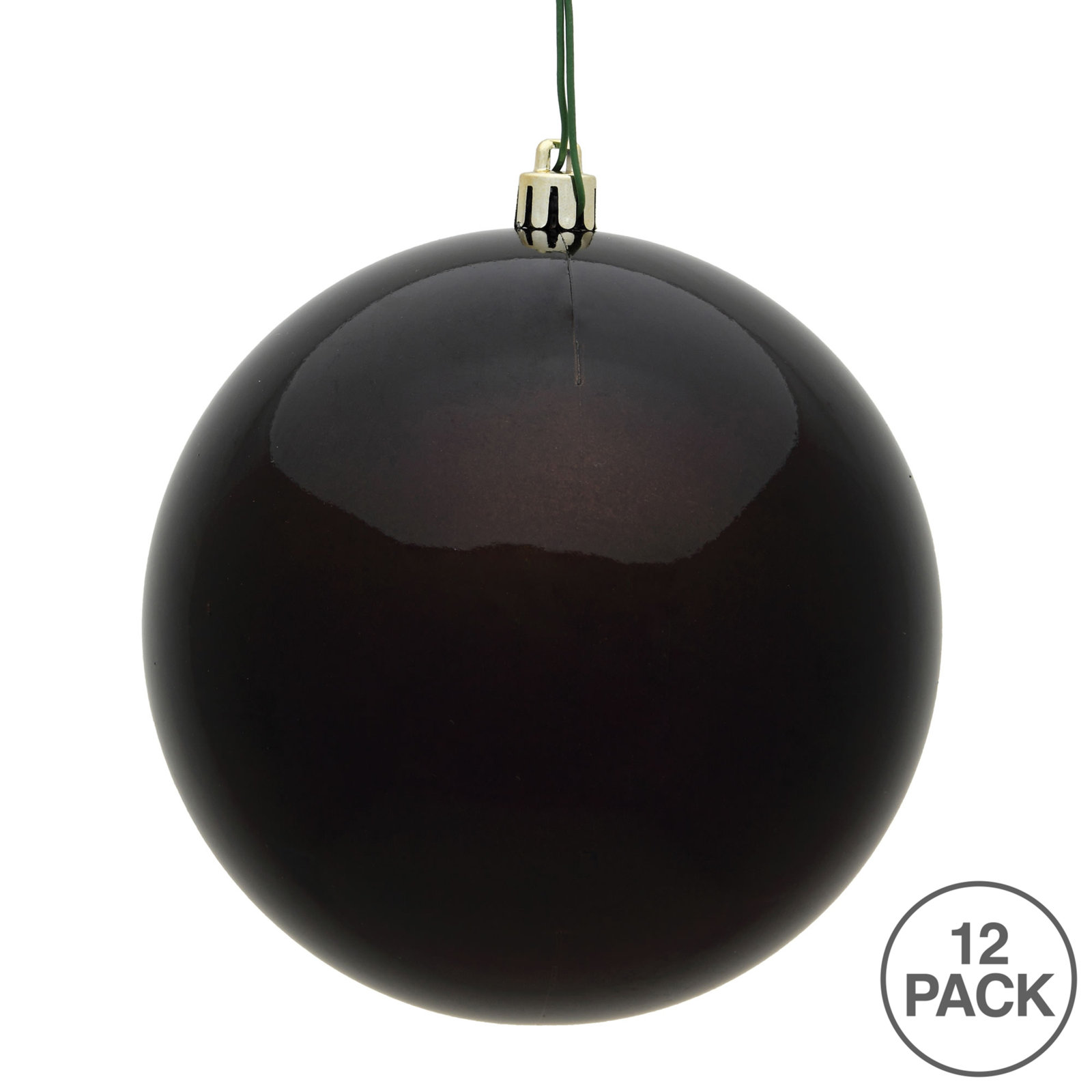 Holiday Décor Ball Ornament, 3" H x 3" W x 3" D, Chocolate