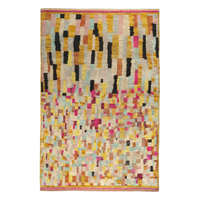 Moroccan Hand Knotted Geometric Area Rug