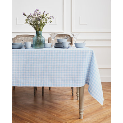 Gingham Check - 100% Pure Linen Tablecloth