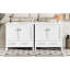 Meuble-lavabo de 72 pouces de couleur blanche avec tablettes à double couche, poignées en alliage de zinc et portes à fermeture en douceur pour une armoire moderne et silencieuse, éviers doubles en céramique, installation facile avec robinet-2119371691