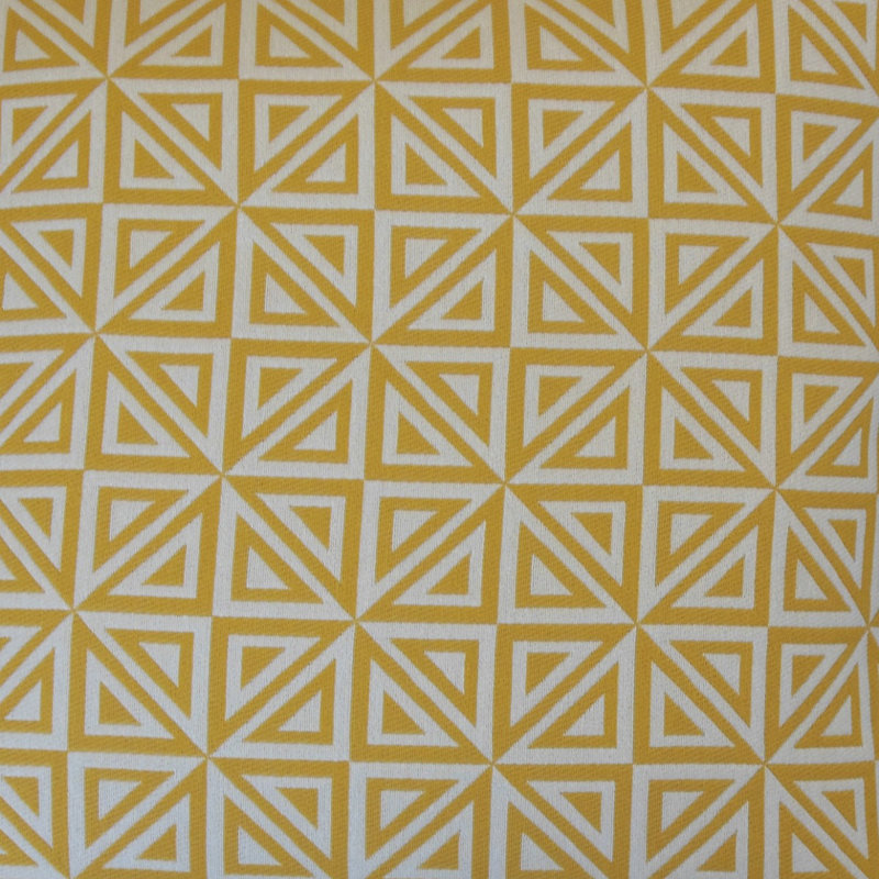 Coussin décoratif géométrique Inaya, Hauteur (18 po) x largeur (18 po), Jaune