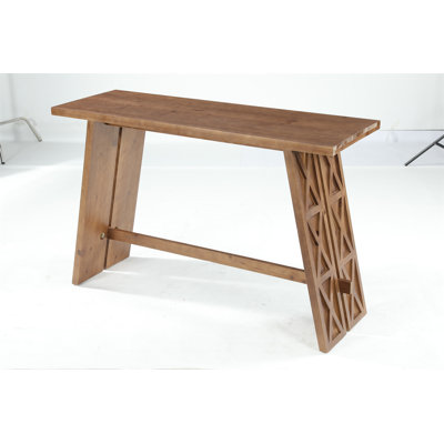 59" Solid Wood Bar Table, Rectangular Home Bar Table