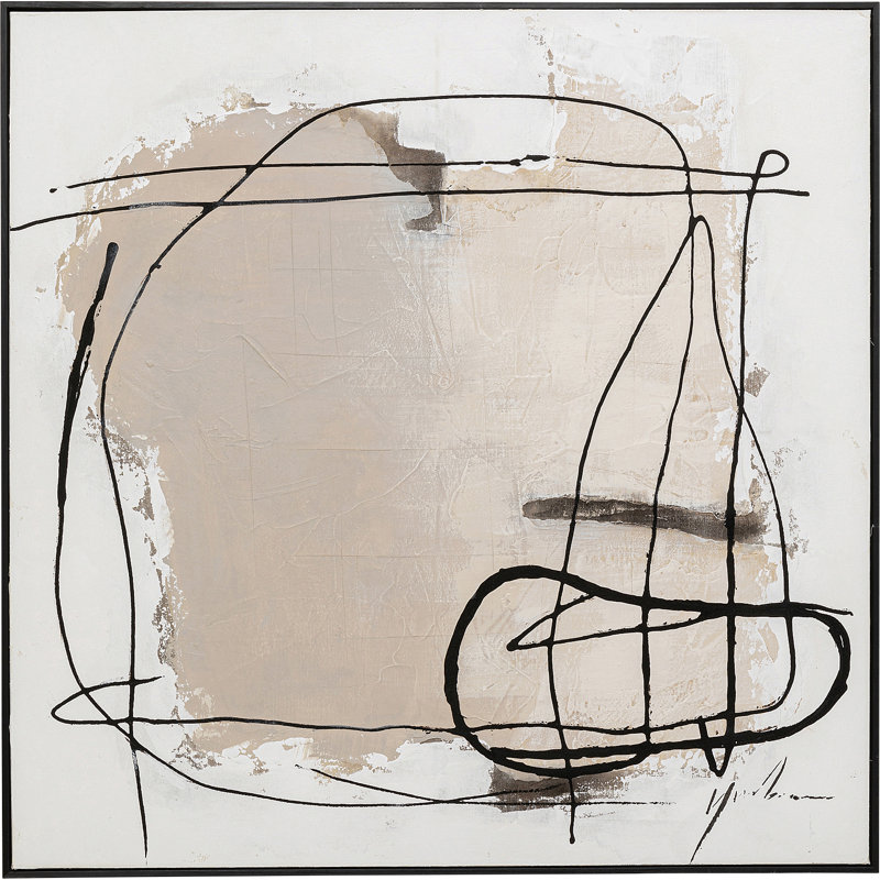 Dusty Grey -Single Picture Frame Square Painting on Canvas, Grey