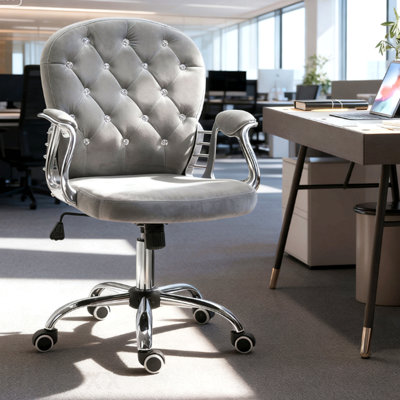 Chaise de bureau capitonnée de luxe, choix élégant pour la maison et le bureau, confort moelleux