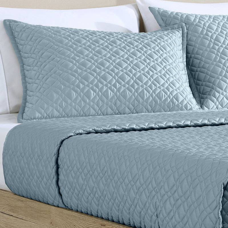 Ensemble d'édredon 3 pièces Noble Tence Tencel Lyocell, Édredon grand + 2 taies d'oreiller, Bleu