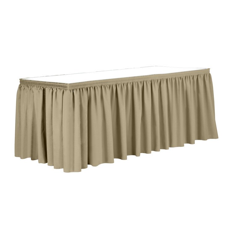 Ultimate Textile 7 Ft. Shirred Pleat Polyester Table Skirt - 42" Bar Height, Cobalt Blue