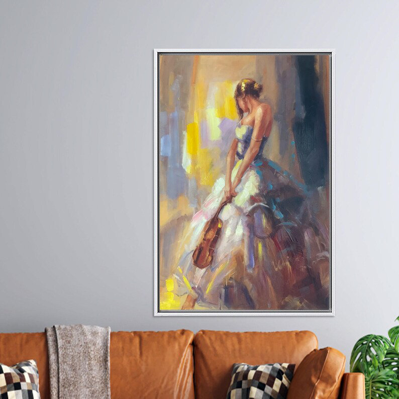 Print on Canvas, 90 cm H x 150 cm W, White Floater Framed