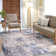 Sorbus Area Rug, Machine Washable, Non-Slip, Low Pile Indoor Carpet with Rubber Backing - Blue (Drift)