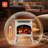 "17" Electric Fireplace Heater With Remote – Cathedral Design, Customizable Flame & Log Colors, Adjustable Brightness/heat, Overheat Protection (beige)-991923934