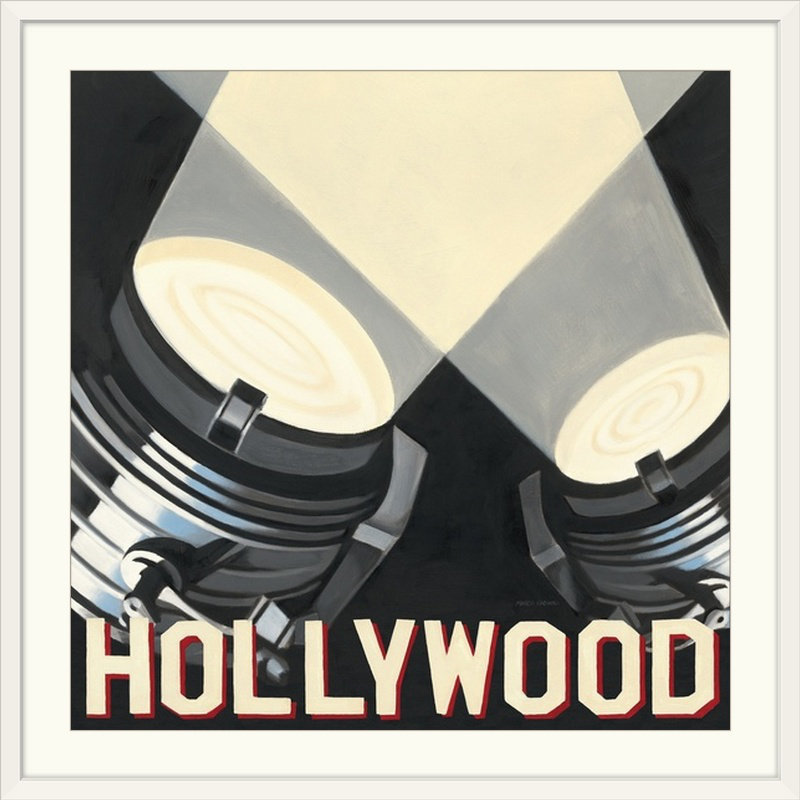 «Pooler» Hollywood par Marco Fabiano, affiche vintage, Cadre blanc, H 32 po x l 32 po x P 1 po