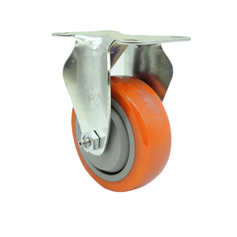 Roulettes de service de 3,5 pouces en polyuréthane orange