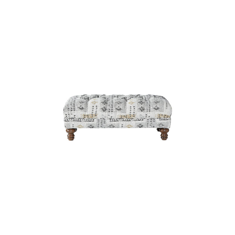 Repose-pieds capitonné standard Ikat Leuan, Onyx Tupper