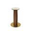 Table moderne en pierre frittée de 33,5 po avec pieds en bois et base dorée, parfaite pour des rassemblements de café pour 2 personnes dans de petits coins carrés, capacité de poids élevée, grandes salles à manger minimalistes-678211602