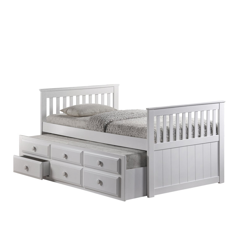 Kids Twin with Trundle, White