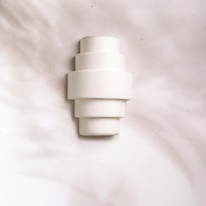 Hisae Ceramic Outdoor Wall Light, LED Bulb Included, Paintable White