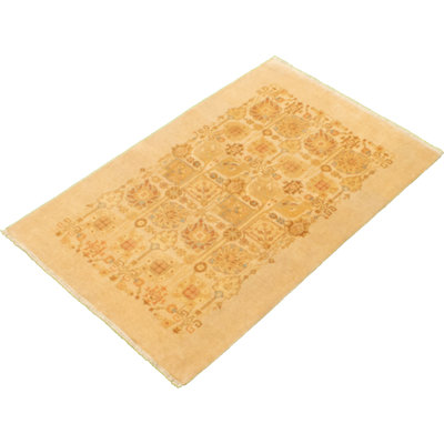 Tapis décoratif en laine noué à la main de conception unique en laine 18/20 brun clair 4 pi x 6 pi 1 po noué à la main New Age