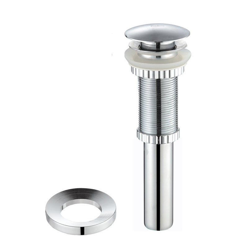 Exquisite 1.75" Pop-Up Bathroom Sink Drain, Chrome/w Mounting Ring